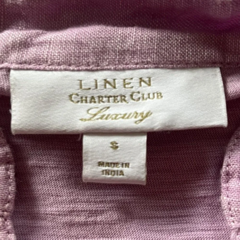 Linen Lavender Button Down Shirt - Picture 6 of 9